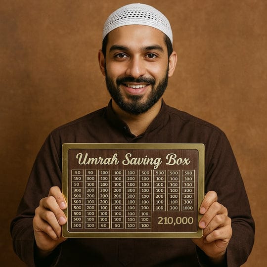 Umrah Saving Box - Your Road to Umrah Begins Here – 210k Goal Saving Tracker