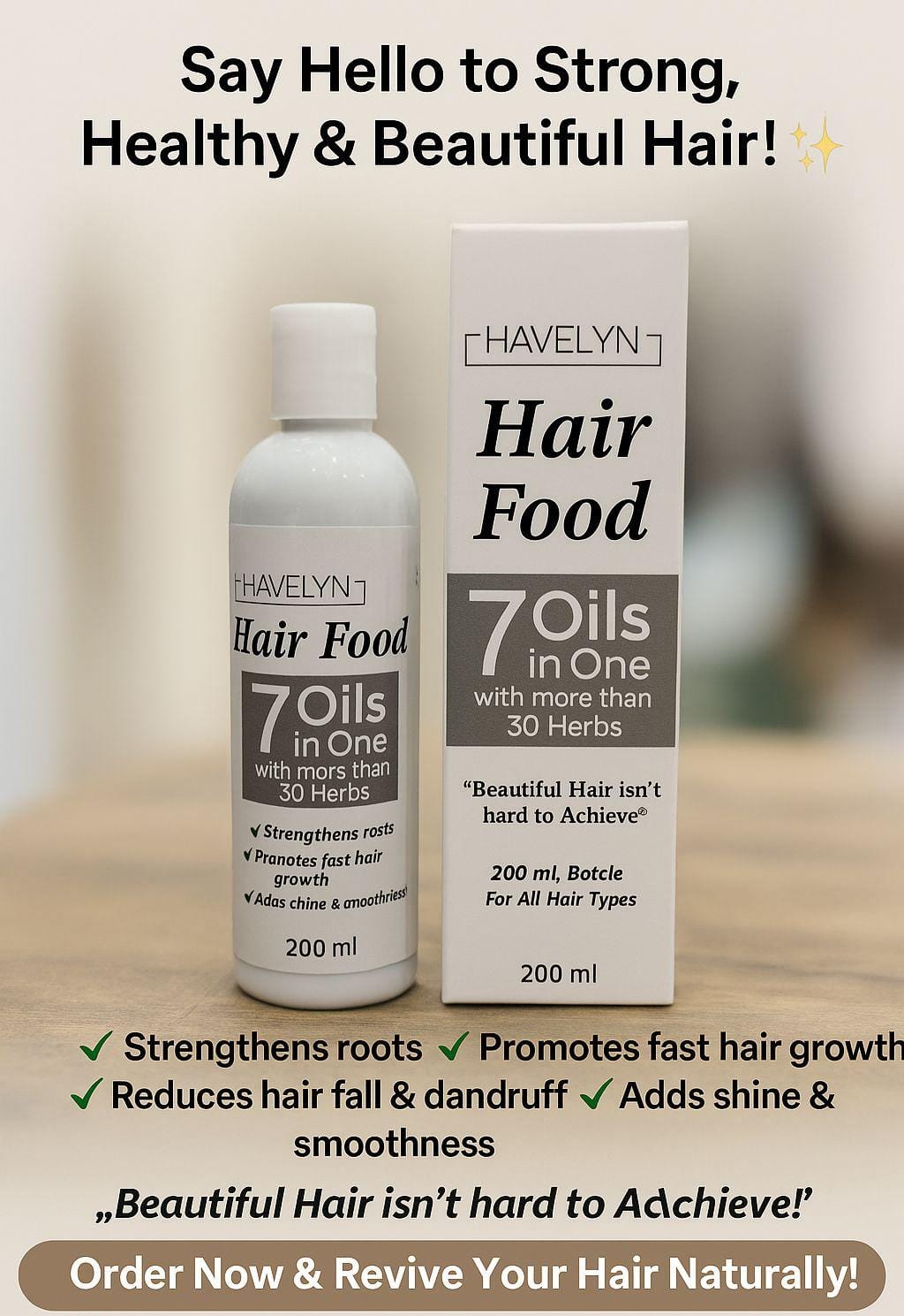Havelyn Hair Food – 7 Oils in One | For Healthy, Long & Strong Hair (200ml)