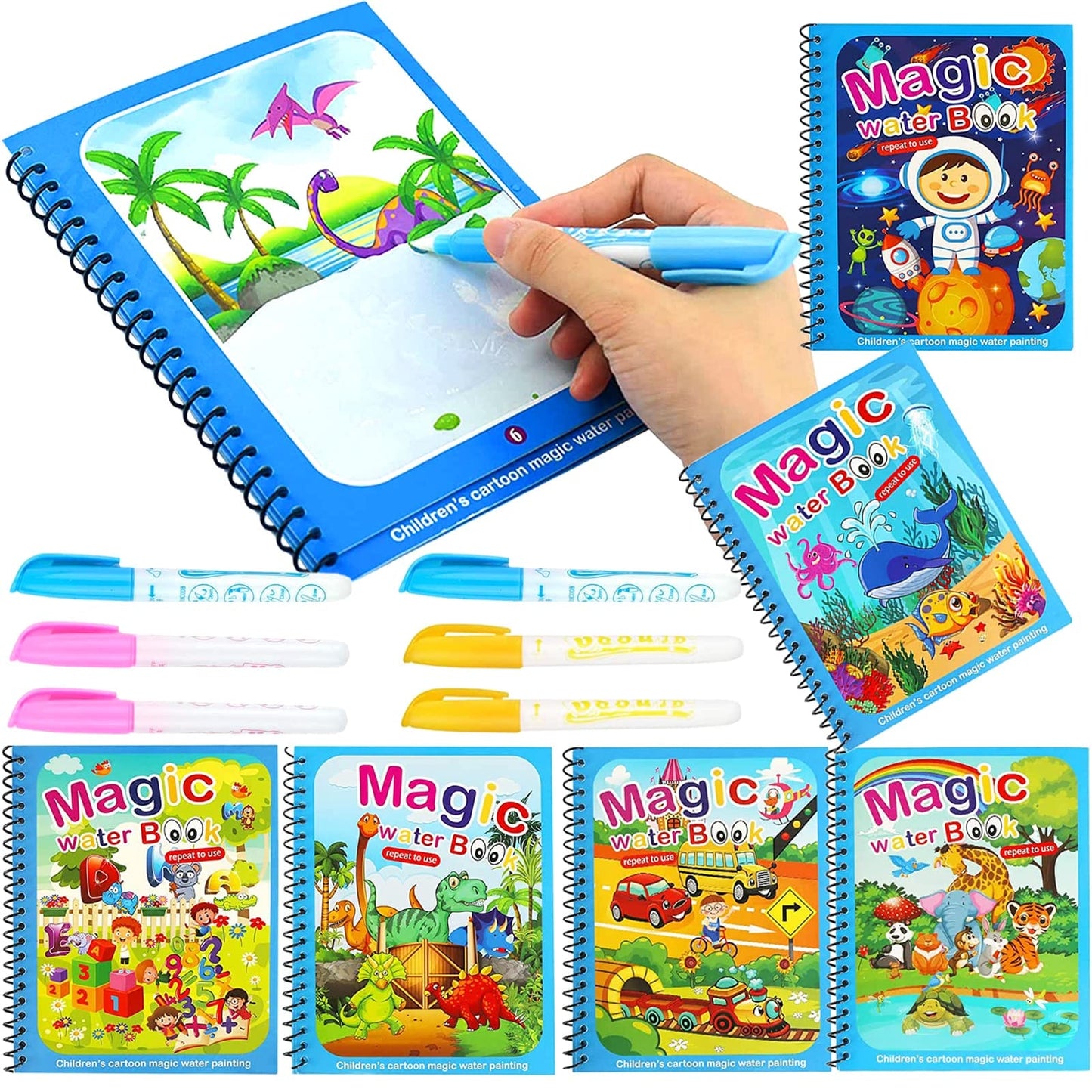 🌈 Magic Water Book for Kids - Reusable Fun Coloring Book 🎨✨